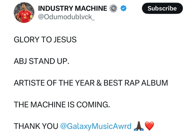 Odumodublvck’s Instagram post