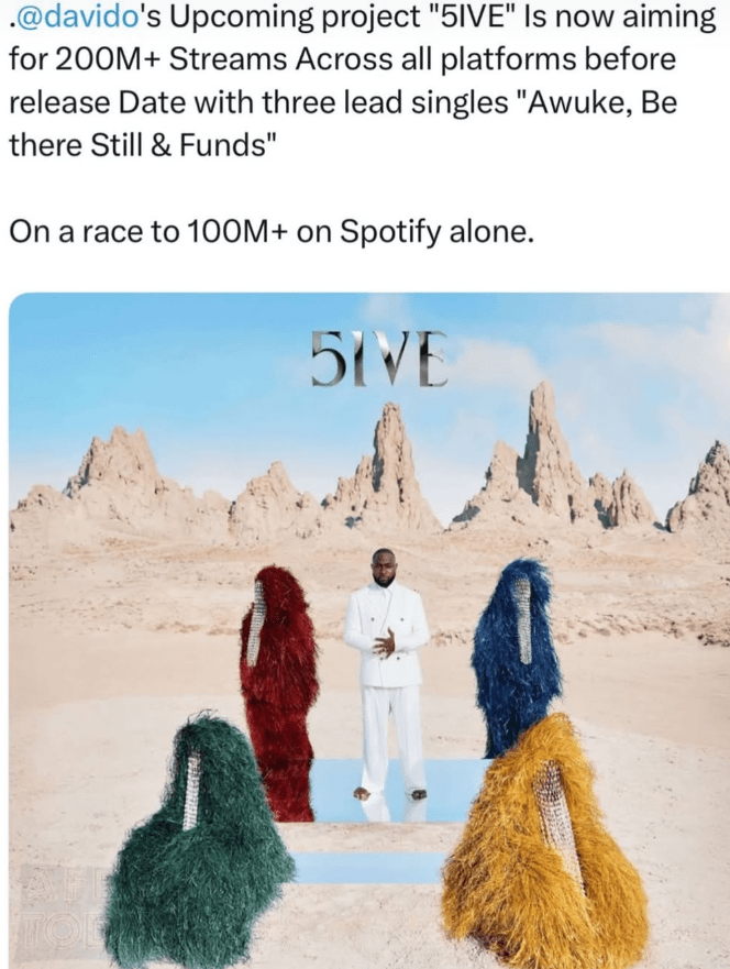 Davido's 5ive setting records
