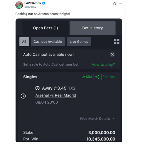 Joyboy's bet 