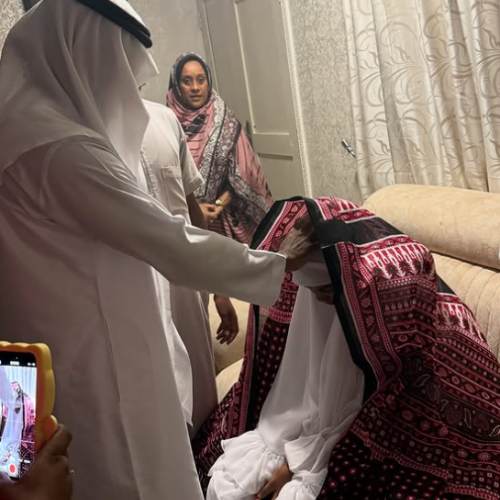 Diamond Platnumz and Zuchu performing traditional wedding rites during the ceremony