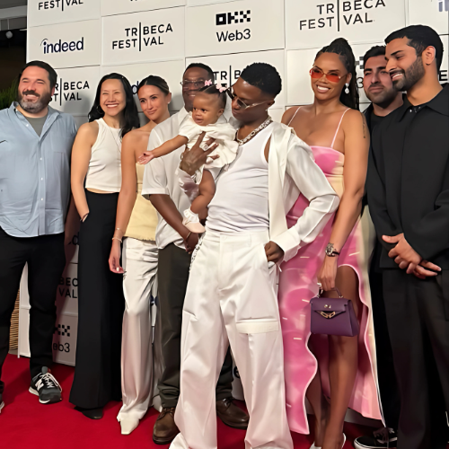 Wizkid with daughter at the Tribecca Film Festival red carpet