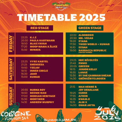 Summer Jam Timetable-Burnaboy